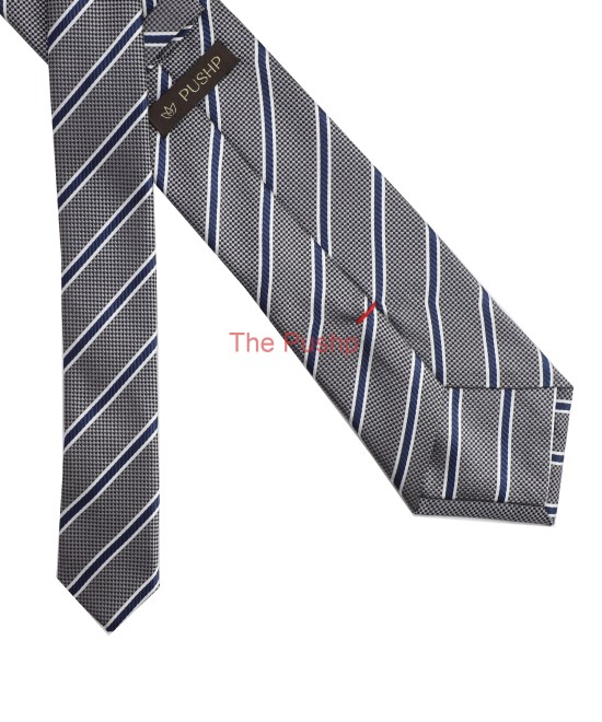 ANCHOR GREY, 3 Fold Micro Tie - Stripes & Checks ANCHOR GREY, 3 Fold Micro Tie - Stripes & Checks