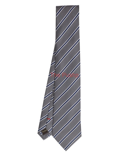 ANCHOR GREY, 3 Fold Micro Tie - Stripes & Checks ANCHOR GREY, 3 Fold Micro Tie - Stripes & Checks