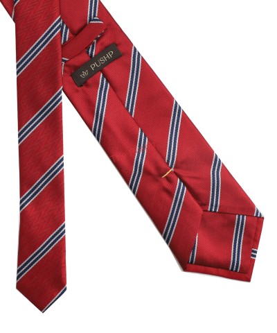 BERRY, 3 Fold Micro Tie - Stripes & Checks