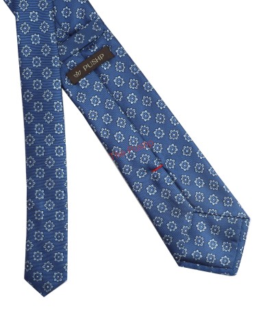 BLUE GREY, 3 Fold Micro Tie - Small Design