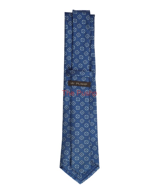 BLUE GREY, 3 Fold Micro Tie - Small Design BLUE GREY, 3 Fold Micro Tie - Small Design
