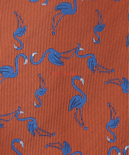 BURNT ORANGE, 3 Fold Micro Tie - The Flamingos BURNT ORANGE, 3 Fold Micro Tie - The Flamingos