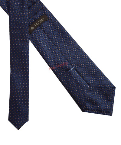 DEEP SEA BLUE, 3 Fold Micro Tie - Dots & Squares