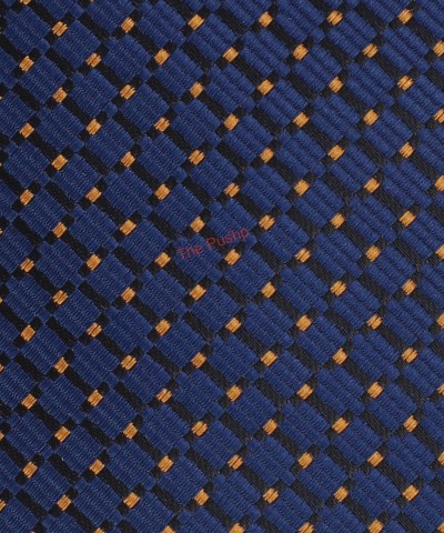 DEEP SEA BLUE, 3 Fold Micro Tie - Dots & Squares