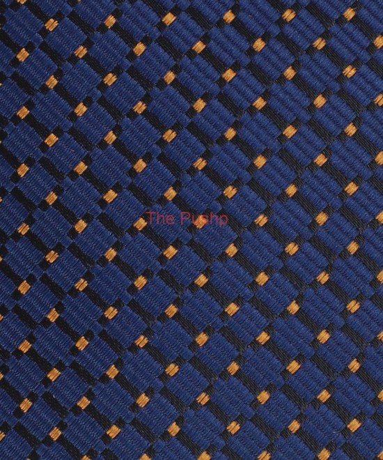 DEEP SEA BLUE, 3 Fold Micro Tie - Dots & Squares DEEP SEA BLUE, 3 Fold Micro Tie - Dots & Squares