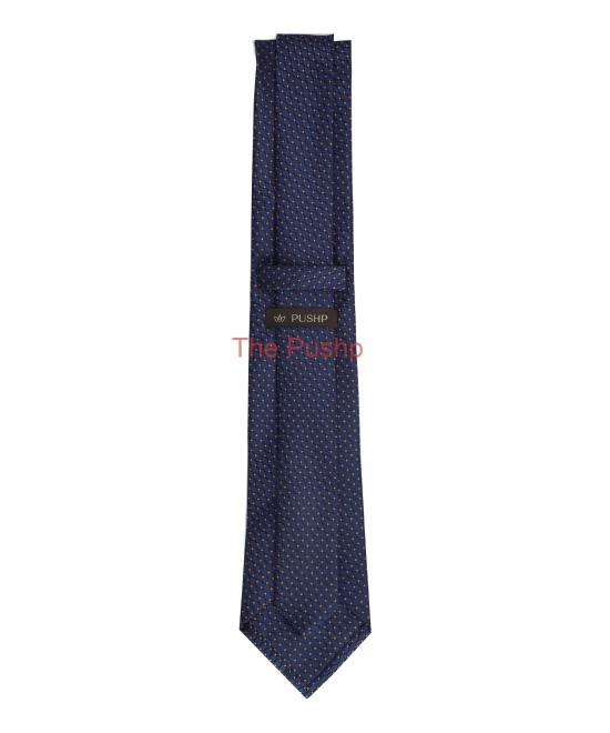 DEEP SEA BLUE, 3 Fold Micro Tie - Dots & Squares DEEP SEA BLUE, 3 Fold Micro Tie - Dots & Squares