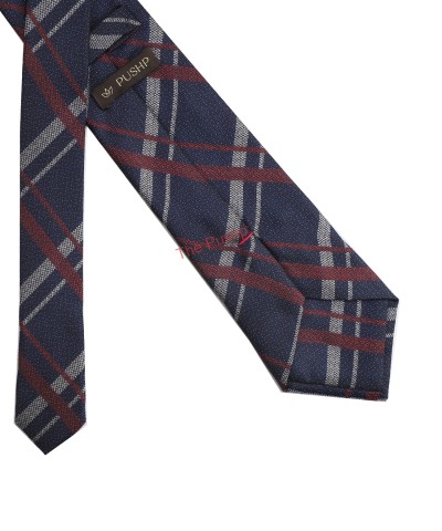 DENIM BLUE, 3 Fold Micro Tie - Stripes & Checks