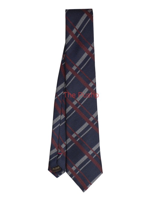 DENIM BLUE, 3 Fold Micro Tie - Stripes & Checks DENIM BLUE, 3 Fold Micro Tie - Stripes & Checks