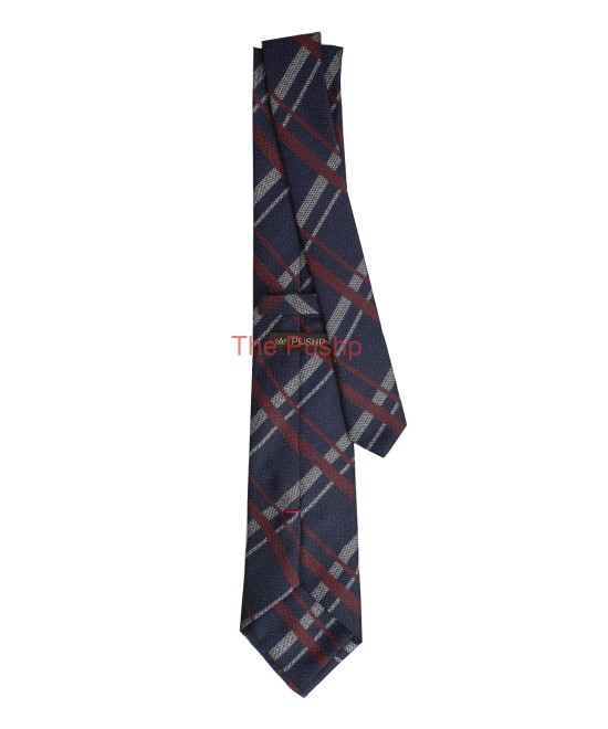 DENIM BLUE, 3 Fold Micro Tie - Stripes & Checks DENIM BLUE, 3 Fold Micro Tie - Stripes & Checks