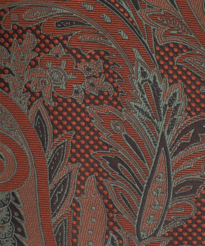 DARK COPPER, 5 Fold Micro Tie and Pocket Square - Jacquard Paisley
