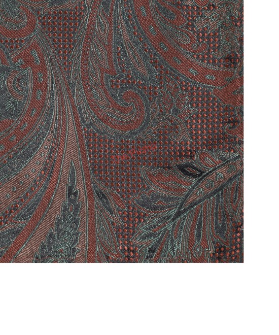 DARK COPPER, 5 Fold Micro Tie and Pocket Square - Jacquard Paisley DARK COPPER, 5 Fold Micro Tie and Pocket Square - Jacquard Paisley