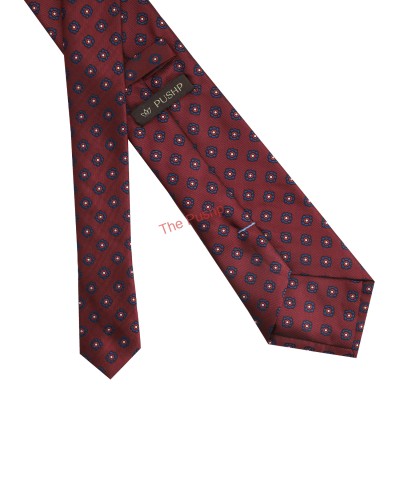 GARNET MAROON, 3 Fold Micro Tie - Small Design
