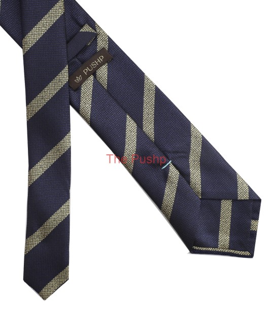 INDIGO BLUE, 3 Fold Micro Tie - Stripes & Checks INDIGO BLUE, 3 Fold Micro Tie - Stripes & Checks