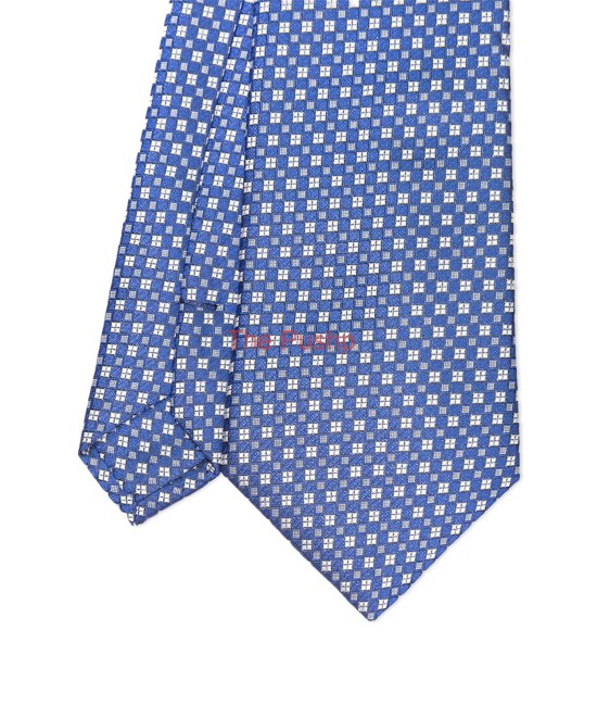 MIDNIGHT BLUE, 3 Fold Micro Tie – Dots & Squares MIDNIGHT BLUE, 3 Fold Micro Tie – Dots & Squares