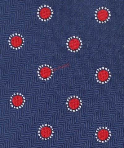 NAVY BLUE, 3 Fold Micro Tie - Polka Dots