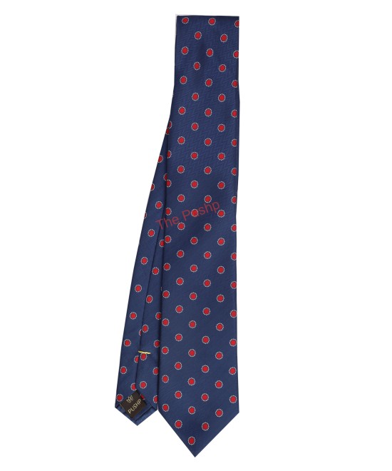 NAVY BLUE, 3 Fold Micro Tie - Polka Dots NAVY BLUE, 3 Fold Micro Tie - Polka Dots