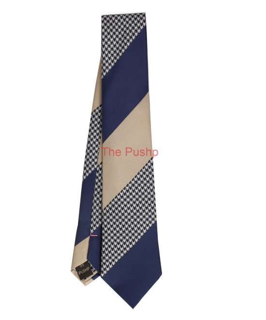 NIGHT BLUE, 3 Fold Micro Tie - Stripes & Checks NIGHT BLUE, 3 Fold Micro Tie - Stripes & Checks