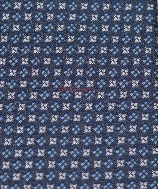 OXFORD BLUE, 3 Fold Micro Tie – Dots & Squares OXFORD BLUE, 3 Fold Micro Tie – Dots & Squares