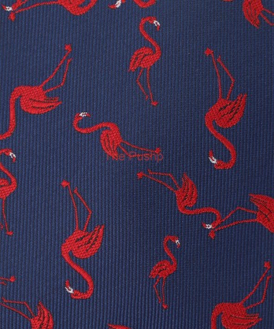 OXFORD BLUE, 3 Fold Micro Tie - The Flamingos