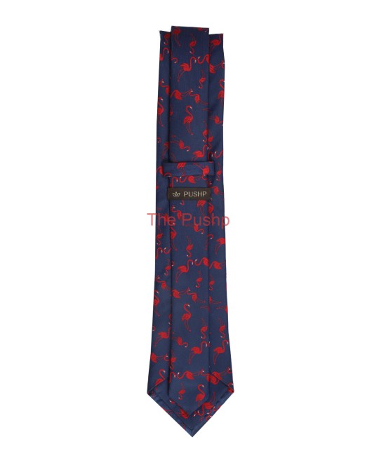 OXFORD BLUE, 3 Fold Micro Tie - The Flamingos OXFORD BLUE, 3 Fold Micro Tie - The Flamingos