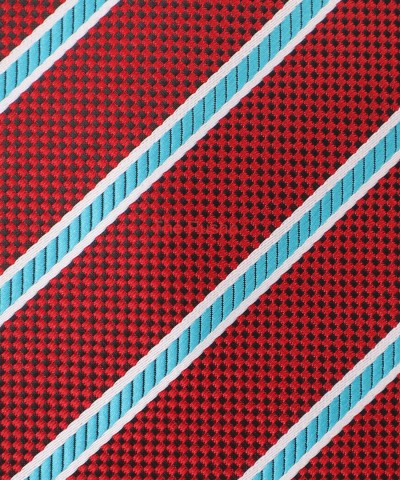 RUBY RED, 3 Fold Micro Tie - Stripes & Checks