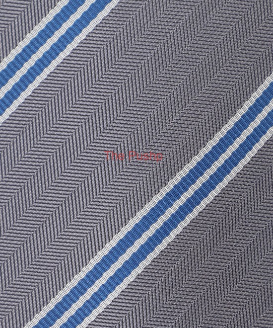 SMOKE GREY, 3 Fold Micro Tie - Stripes & Checks SMOKE GREY, 3 Fold Micro Tie - Stripes & Checks