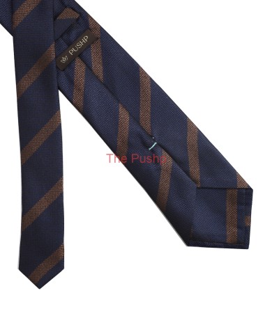 SPACE BLUE, 3 fold micro ties - STRIPES & CHECKS