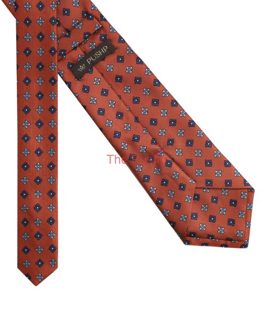 TERRA COTTA, 3 Fold Micro Tie - Small Design TERRA COTTA, 3 Fold Micro Tie - Small Design