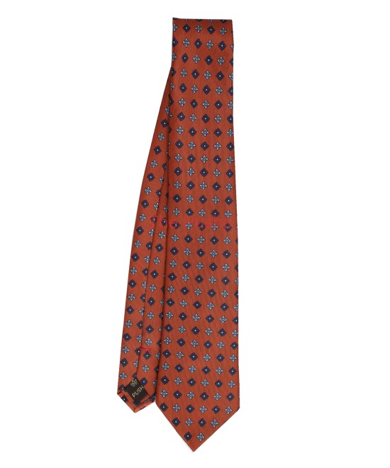 TERRA COTTA, 3 Fold Micro Tie - Small Design TERRA COTTA, 3 Fold Micro Tie - Small Design