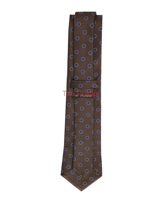 WALNUT BROWN, 3 Fold Micro Tie - Polka Dots WALNUT BROWN, 3 Fold Micro Tie - Polka Dots