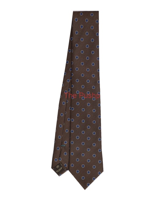 WALNUT BROWN, 3 Fold Micro Tie - Polka Dots WALNUT BROWN, 3 Fold Micro Tie - Polka Dots