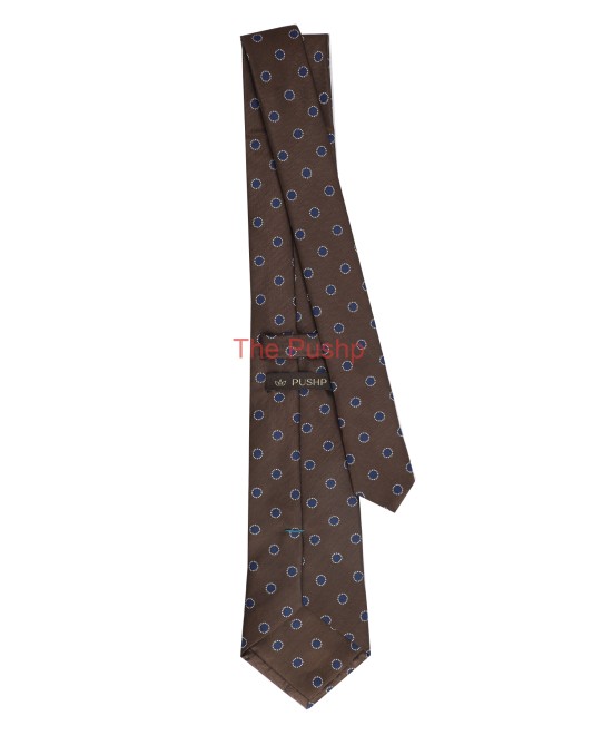 WALNUT BROWN, 3 Fold Micro Tie - Polka Dots WALNUT BROWN, 3 Fold Micro Tie - Polka Dots