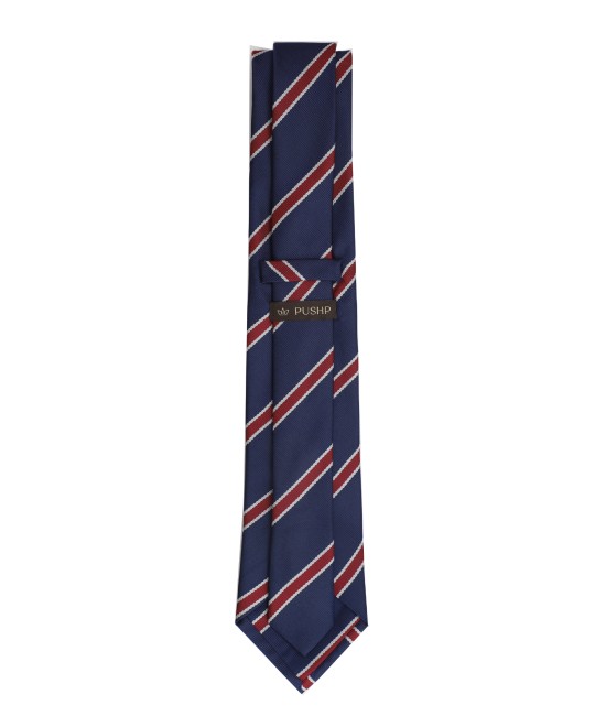 YALE BLUE, 3 Fold Micro Tie - Stripes & Checks YALE BLUE, 3 Fold Micro Tie - Stripes & Checks