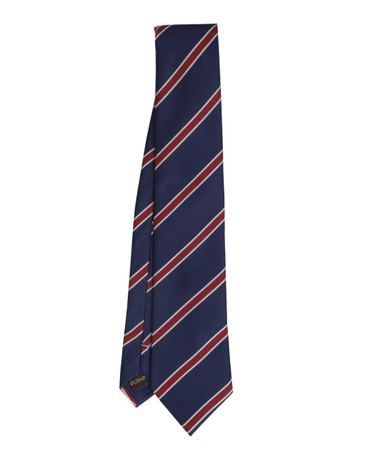 YALE BLUE, 3 Fold Micro Tie - Stripes & Checks YALE BLUE, 3 Fold Micro Tie - Stripes & Checks