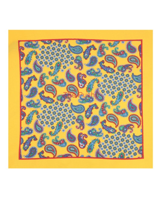 AMBER YELLOW, SILK Pocket Square– Vintage Paisely AMBER YELLOW, SILK Pocket Square– Vintage Paisely
