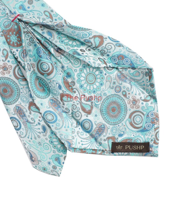 AQUA MIST, 5 Fold Premium Micro Tie – Jacquard Paisley AQUA MIST, 5 Fold Premium Micro Tie – Jacquard Paisley