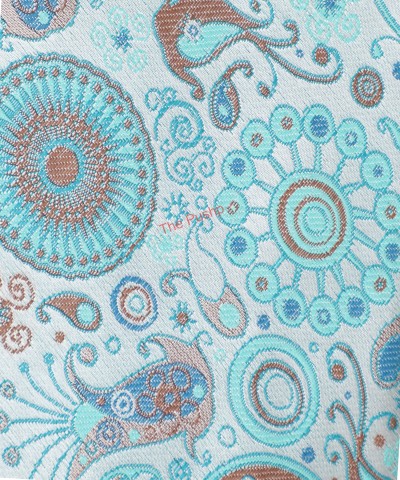 AQUA MIST, 5 Fold Premium Micro Tie – Jacquard Paisley