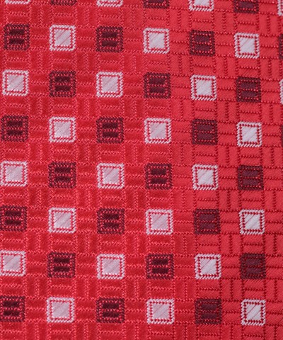 AUBURN RED, 3 Fold Micro Tie – Dots & Squares
