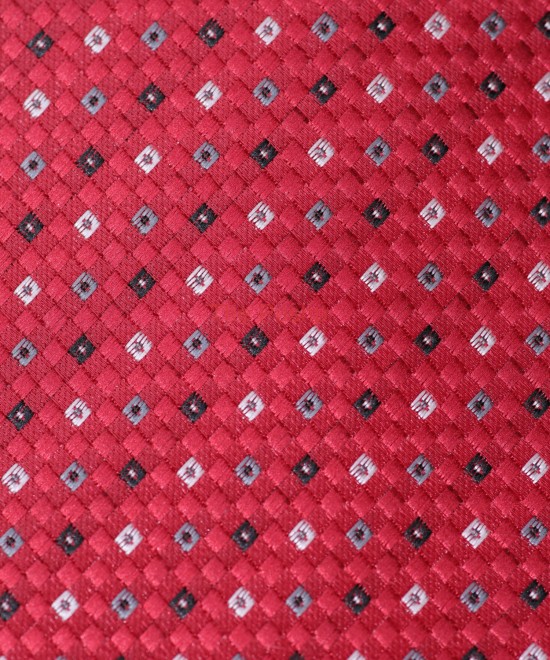 CHILLI RED, 5 Fold Micro Tie and Pocket Square – Dots & Checks CHILLI RED, 5 Fold Micro Tie and Pocket Square – Dots & Checks