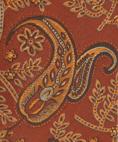 CARAMEL BROWN, 5 Fold Micro Tie and Pocket Square - Jacquard Paisley