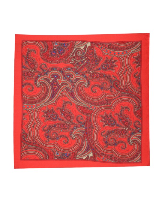 CRIMSON RED, Silk Pocket Square – Vintage Paisley CRIMSON RED, Silk Pocket Square – Vintage Paisley