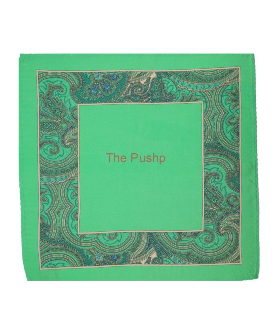 EMERALD GREEN, Silk Pocket Square – Vintage Paisley EMERALD GREEN, Silk Pocket Square – Vintage Paisley