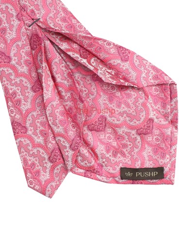 PERSIAN PINK, 5 Fold Micro Tie and Pocket Square - LARGE PATTERN