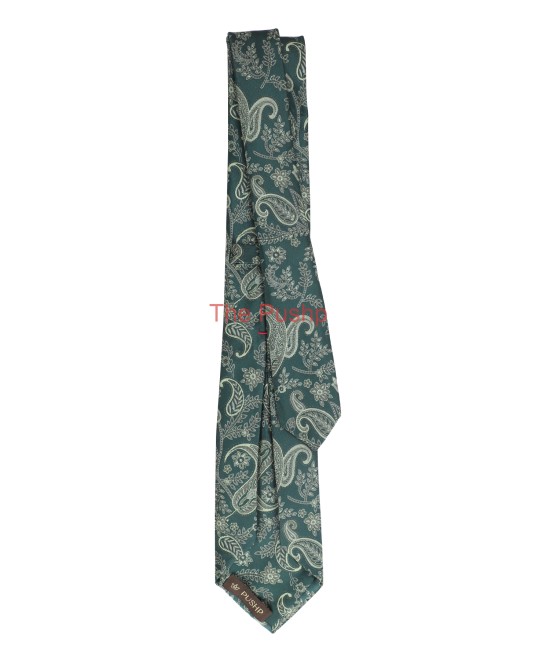FOREST GREEN, 5 Fold Micro Tie and Pocket Square - Jacquard Paisley FOREST GREEN, 5 Fold Micro Tie and Pocket Square - Jacquard Paisley