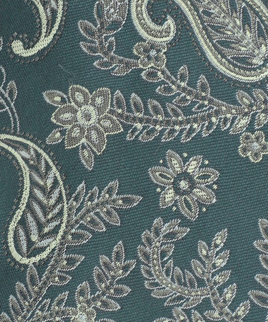 FOREST GREEN, 5 Fold Micro Tie and Pocket Square - Jacquard Paisley FOREST GREEN, 5 Fold Micro Tie and Pocket Square - Jacquard Paisley