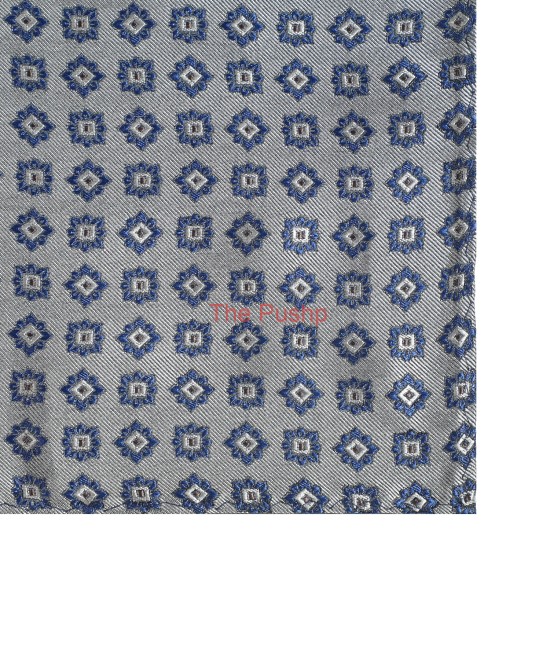 FOSSIL GREY, 5 Fold Micro Tie and Pocket Square - Curved Squares FOSSIL GREY, 5 Fold Micro Tie and Pocket Square - Curved Squares