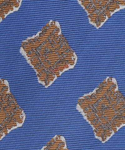 HYPER BLUE, 5 Fold Micro Tie and Pocket Square - Curved Squares