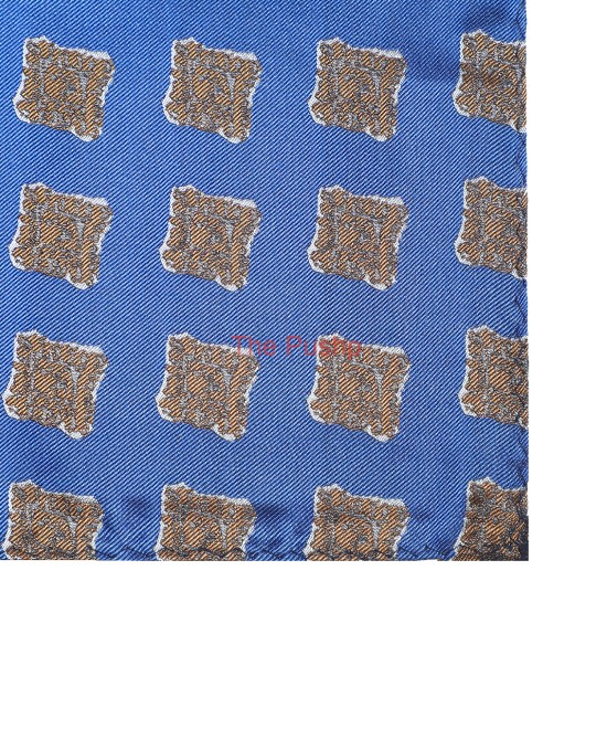 HYPER BLUE, 5 Fold Micro Tie and Pocket Square - Curved Squares HYPER BLUE, 5 Fold Micro Tie and Pocket Square - Curved Squares