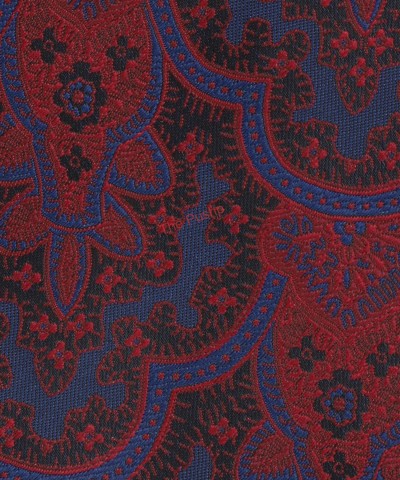 MAJENTA BLUE, 5 Fold Micro Tie and Pocket Square - LARGE PATTERN