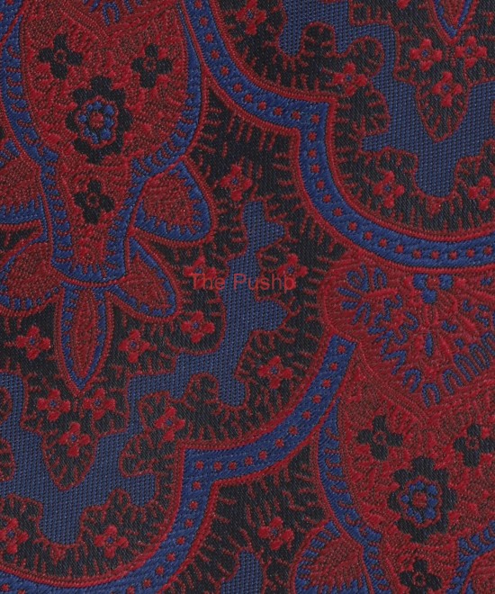 MAJENTA BLUE, 5 Fold Micro Tie and Pocket Square - LARGE PATTERN MAJENTA BLUE, 5 Fold Micro Tie and Pocket Square - LARGE PATTERN